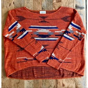 🧡RALPH LAUREN Aztec oversized hi/lo sweater.